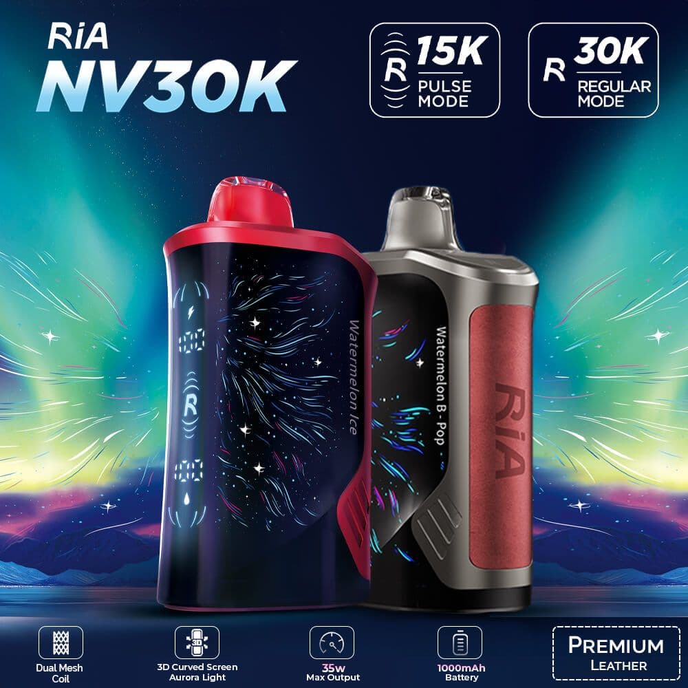 RIA NV30K Disposable Vape – 30,000 Puffs, Dual Mesh Coil, 35W Max Output powered by GeekBar