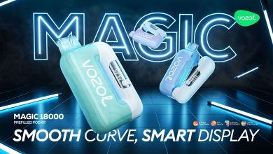 Vozol magic 18000 pod vape kit with dual mesh coil and curved design