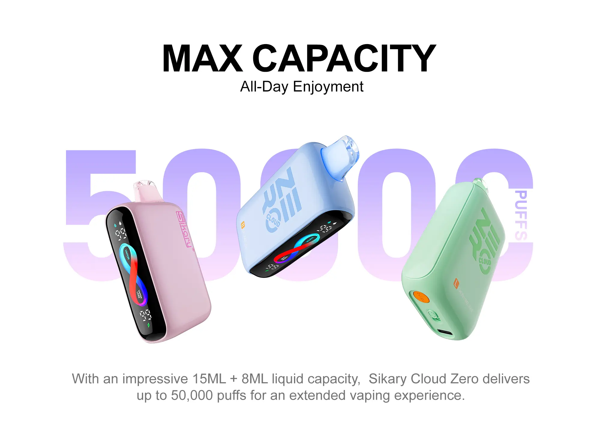 Sikary cloud zero disposable vape front view